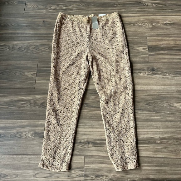 Chicos Pull On Lace Pants Ankle 00 Arabian Camel Tan XS - Picture 2 of 8